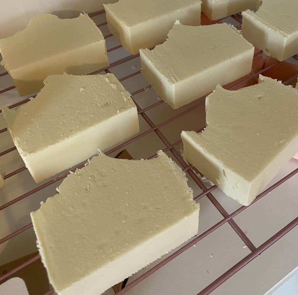 Milk Soap Curing on rack
