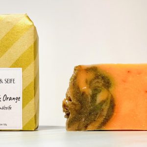 Cinnamon and Orange Bar of soap with packaging