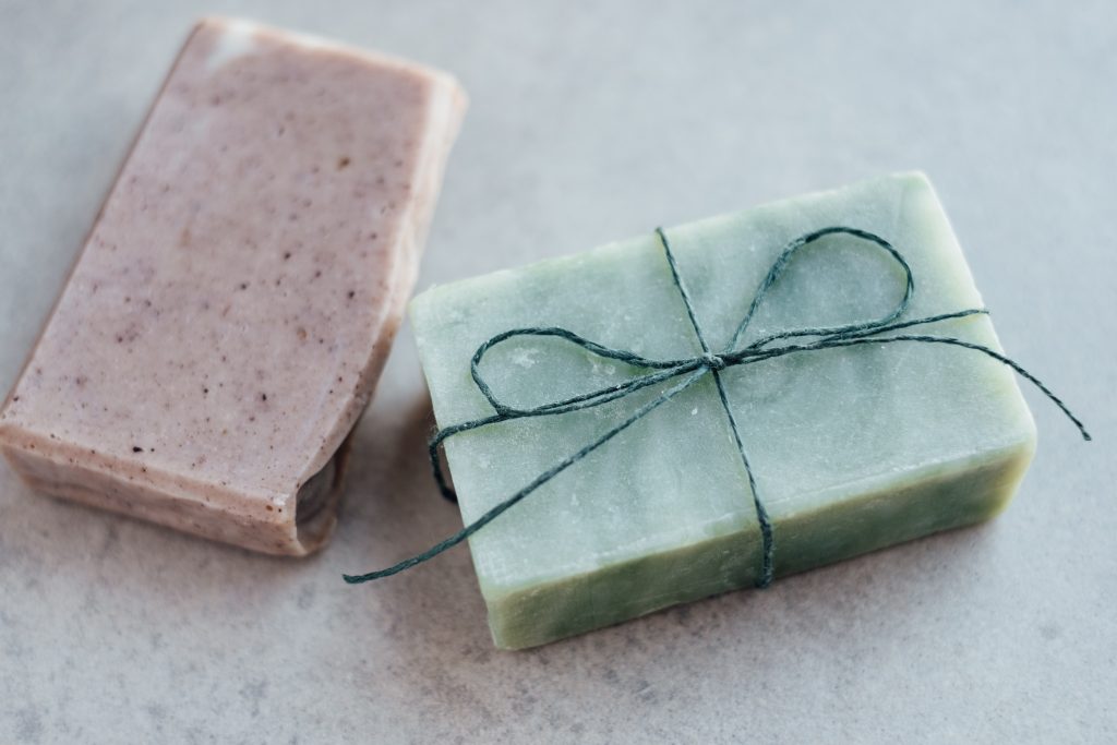 Natural Handmade Soap Pink and Green
