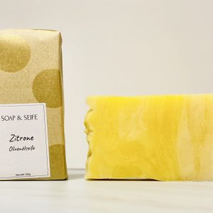 Pure Lemon Handmade Soap shown with packaging.